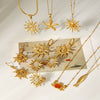 Wholesale Gold Plated Stainless Steel Jewelry With Star Geometric Animal Zodiac Patterns For Women Necklace And Earrings