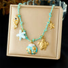 Wholesale Gold Plated Stainless Steel Marine Life And Heart Shape Star Pendant Necklace For Women