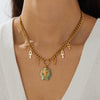 Wholesale Gold Plated Stainless Steel Medieval Style Cross Pendant Necklace For Women