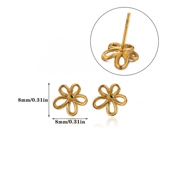 Wholesale Gold Plated Stainless Steel Mini Flower And Butterfly Ring Jewelry For Women