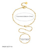 Wholesale Gold Plated Stainless Steel Women's Hand Chain Ring Bracelet Jewelry