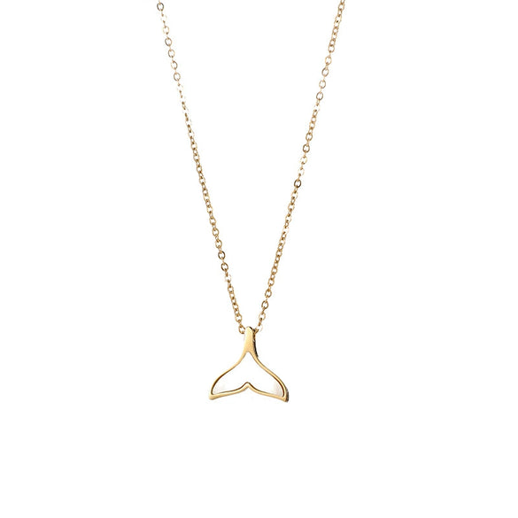 Wholesale Gold Plated Women's Simple Animal Zodiac Pattern Oshaped Chain Shellfish Tail Pendant Necklace