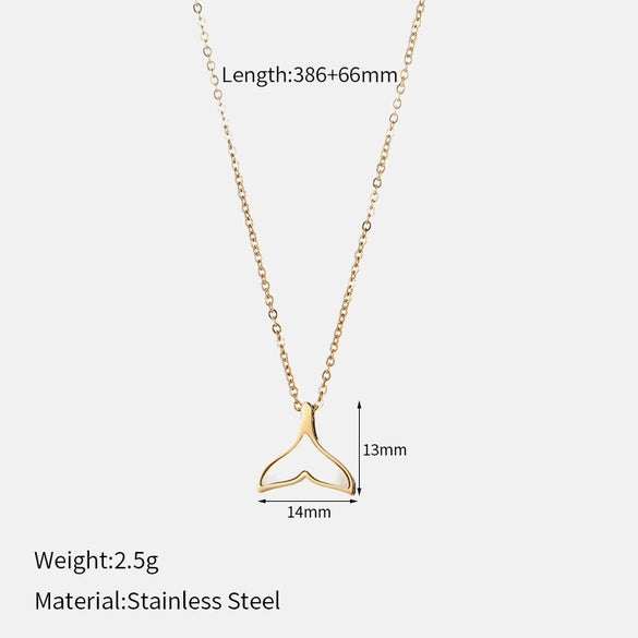 Wholesale Gold Plated Women's Simple Animal Zodiac Pattern Oshaped Chain Shellfish Tail Pendant Necklace