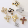 Wholesale Gold Plated Zircon Encrusted Chubby Cross Pendant Diy Jewelry Accessories Made Of Copper