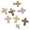 Wholesale Gold Plated Zircon Encrusted Chubby Cross Pendant Diy Jewelry Accessories Made Of Copper