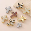 Wholesale Gold Plated Zircon Encrusted Chubby Cross Pendant Diy Jewelry Accessories Made Of Copper
