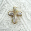 Wholesale Gold Plated Zircon Encrusted Chubby Cross Pendant Diy Jewelry Accessories Made Of Copper