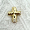 Wholesale Gold Plated Zircon Encrusted Chubby Cross Pendant Diy Jewelry Accessories Made Of Copper