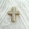 Wholesale Gold Plated Zircon Encrusted Chubby Cross Pendant Diy Jewelry Accessories Made Of Copper