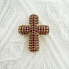 Wholesale Gold Plated Zircon Encrusted Chubby Cross Pendant Diy Jewelry Accessories Made Of Copper