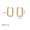 Wholesale Gold Square Asymmetrical Geometric Pattern Electroplated Titanium Steel Earrings For Women