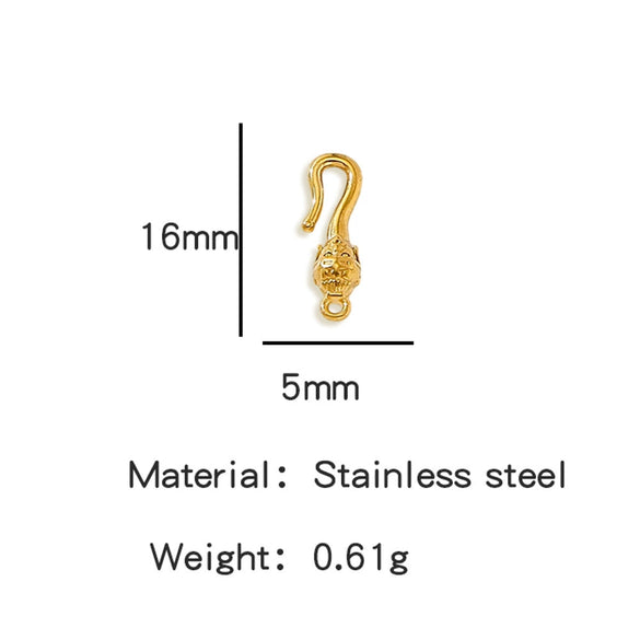 Wholesale Golden Stainless Steel Hook Buckles Geometric Handmade Diy Jewelry Connecting Buckles For Bracelets Necklaces With Electroplating