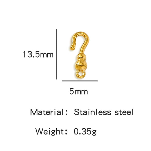 Wholesale Golden Stainless Steel Hook Buckles Geometric Handmade Diy Jewelry Connecting Buckles For Bracelets Necklaces With Electroplating
