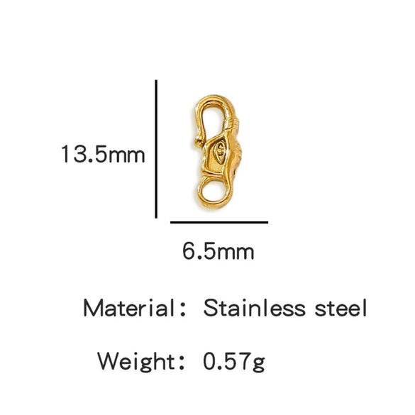 Wholesale Golden Stainless Steel Hook Buckles Geometric Handmade Diy Jewelry Connecting Buckles For Bracelets Necklaces With Electroplating