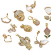 Wholesale Goldplated Copper Cactus Flower And Nut Cross Pendant Necklace Bracelet Diy Jewelry Accessories