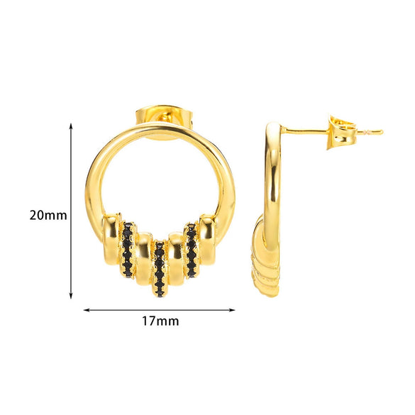 Wholesale Goldplated Copper Heart Drop Design Earrings With Geometric And Star Patterns
