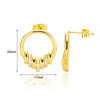 Wholesale Goldplated Copper Heart Drop Design Earrings With Geometric And Star Patterns