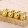 Wholesale Goldplated Copper Heart Drop Design Earrings With Geometric And Star Patterns