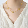 Wholesale Goldplated Daisy Flower Jewelry Set Of Necklace And Bracelet In Fresh Sweet Style Made Of Titanium Steel With Electroplating Treatment