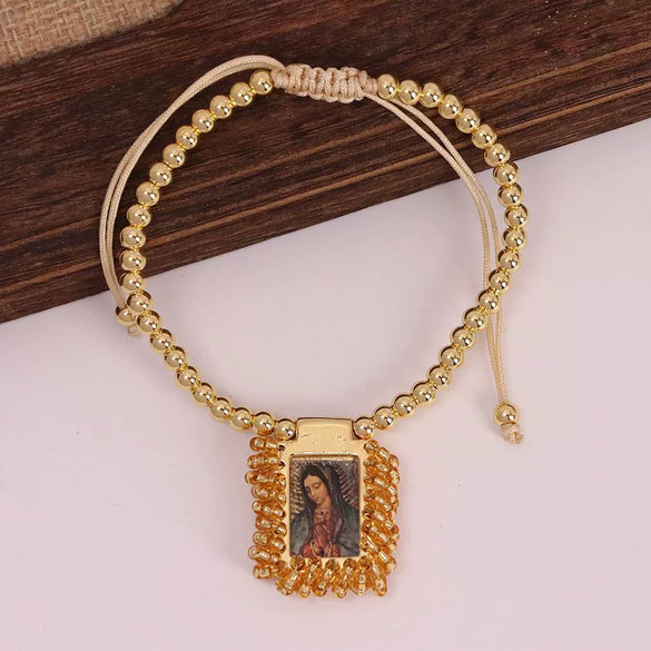 Wholesale Goldplated Geometric Beaded Adjustable Bracelet With Retro Design For Women