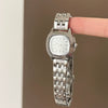 Wholesale Goldplated Motherofpearl Steel Band Watch For Women Vintage Style Small Square Oval Dial