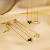 Wholesale Goldplated Retro Sweet Style Titanium Steel Women's Necklace With Peach Heart Love Water Drop And Bell Patterns
