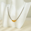 Wholesale Goldplated Stainless Steel And Titanium Steel Geometric Ball Chain Necklace For Women