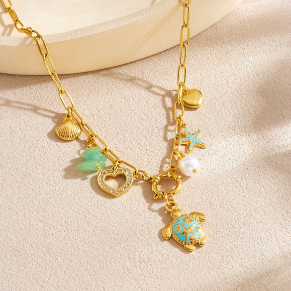 Wholesale Goldplated Stainless Steel Animalshaped Pendant Necklace For Women With Flat Cross Chain