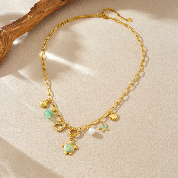 Wholesale Goldplated Stainless Steel Animalshaped Pendant Necklace For Women With Flat Cross Chain