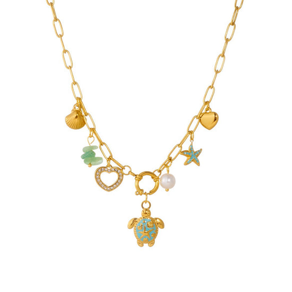 Wholesale Goldplated Stainless Steel Animalshaped Pendant Necklace For Women With Flat Cross Chain