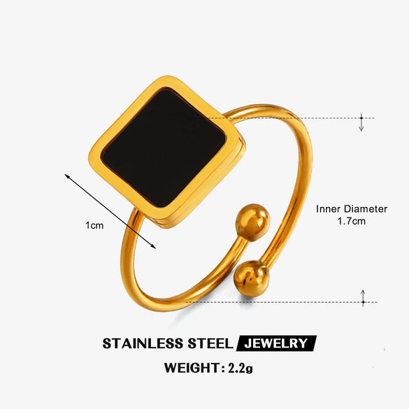 Wholesale Goldplated Stainless Steel Geometric Oval Ring For Women