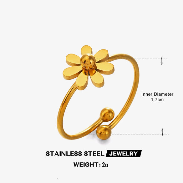 Wholesale Goldplated Stainless Steel Geometric Oval Ring For Women