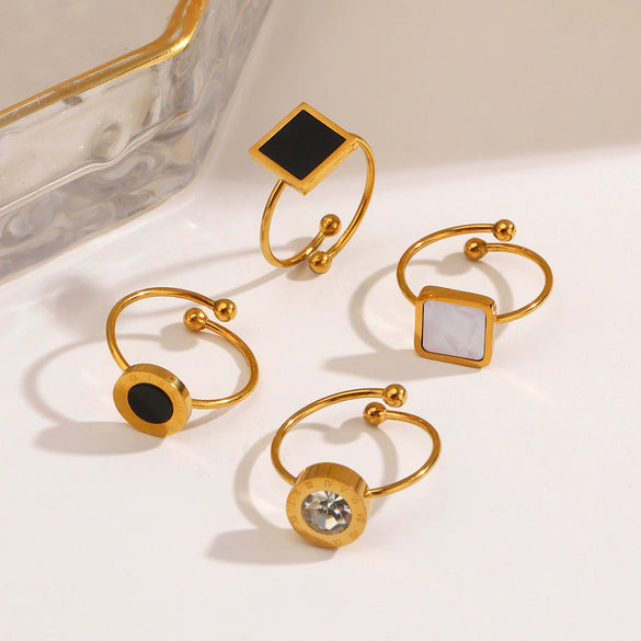 Wholesale Goldplated Stainless Steel Geometric Oval Ring For Women