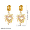 Wholesale Goldplated Stainless Steel Heartshaped French Vintage Earrings For Women