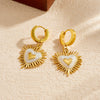 Wholesale Goldplated Stainless Steel Heartshaped French Vintage Earrings For Women