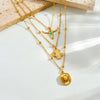 Wholesale Goldplated Stainless Steel Multilayered Cactus Pendant Necklace For Women In Medieval Style With Bead Chain