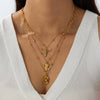 Wholesale Goldplated Stainless Steel Multilayered Cactus Pendant Necklace For Women In Medieval Style With Bead Chain