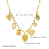 Wholesale Goldplated Stainless Steel Palace Style Heartshaped Pendant Necklace With Cross Round Chain For Women