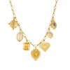 Wholesale Goldplated Stainless Steel Palace Style Heartshaped Pendant Necklace With Cross Round Chain For Women