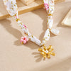 Wholesale Goldplated Stainless Steel Pendant Necklace With Leopard Print Small Floral And Heart Shape For Women