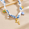 Wholesale Goldplated Stainless Steel Pendant Necklace With Leopard Print Small Floral And Heart Shape For Women