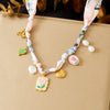 Wholesale Goldplated Stainless Steel Pendant Necklace With Leopard Print Small Floral And Heart Shape For Women