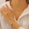 Wholesale Goldplated Stainless Steel Plants And Flowers Leaf Necklace And Bracelet Set Women's Accessories
