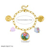 Wholesale Goldplated Stainless Steel Retro Enamel Filigree Plants And Flowers Pattern Round Butterfly Jewelry Set For Women