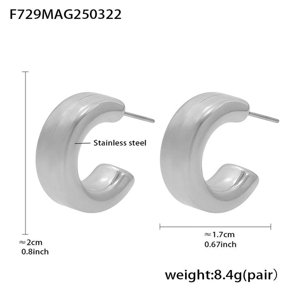 Wholesale Goldplated Titanium Steel Geometric Hollow 3D Exaggerated Ferris Wheel Unisex Earrings