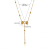 Wholesale Goldplated Titanium Steel Heart Geometric Bead Chain Necklace For Women With Palace And Floral Style