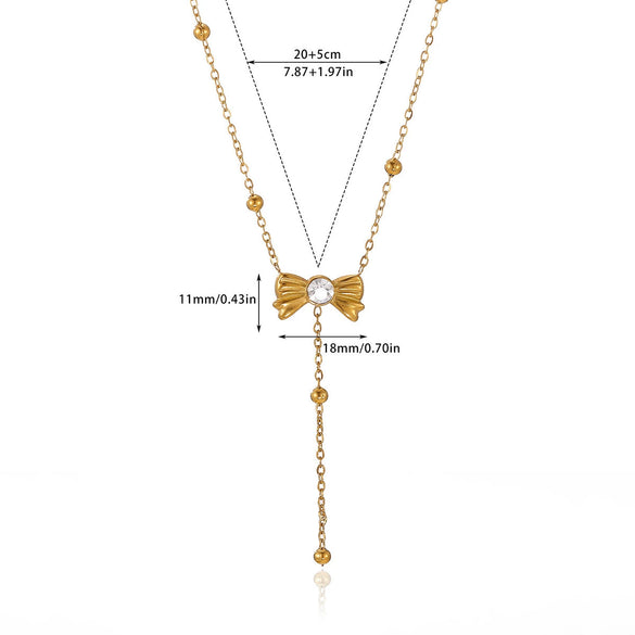 Wholesale Goldplated Titanium Steel Heart Geometric Bead Chain Necklace For Women With Palace And Floral Style