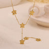 Wholesale Goldplated Titanium Steel Heart Geometric Bead Chain Necklace For Women With Palace And Floral Style