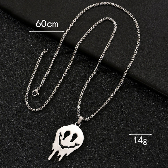 Wholesale Gothic Skull Titanium Steel Unisex Necklace With Cartoon Characters Geometric Animals And Zodiac Patterns And Polishing Treatment