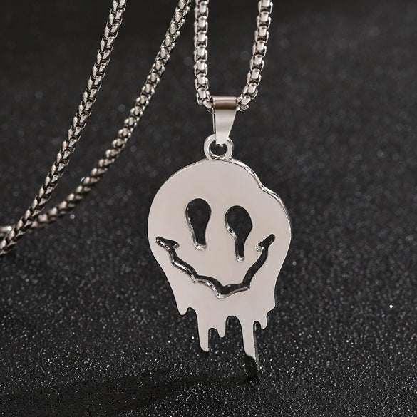 Wholesale Gothic Skull Titanium Steel Unisex Necklace With Cartoon Characters Geometric Animals And Zodiac Patterns And Polishing Treatment